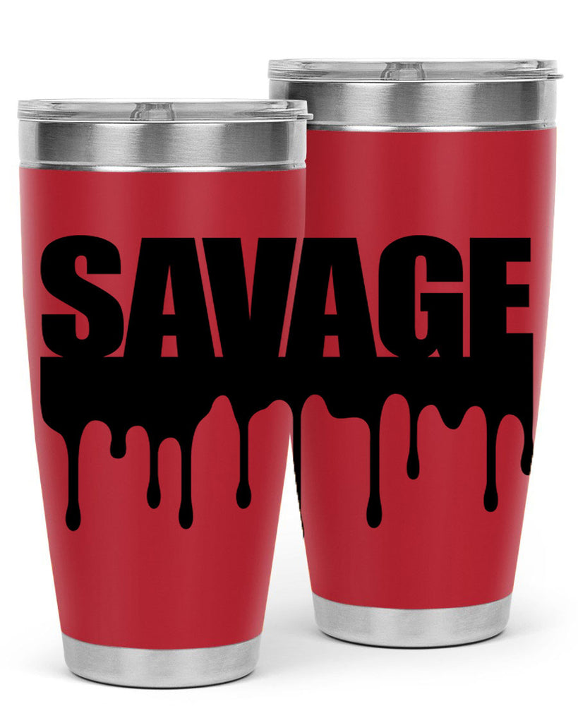 savage drip 41#- black words phrases- Cotton Tank