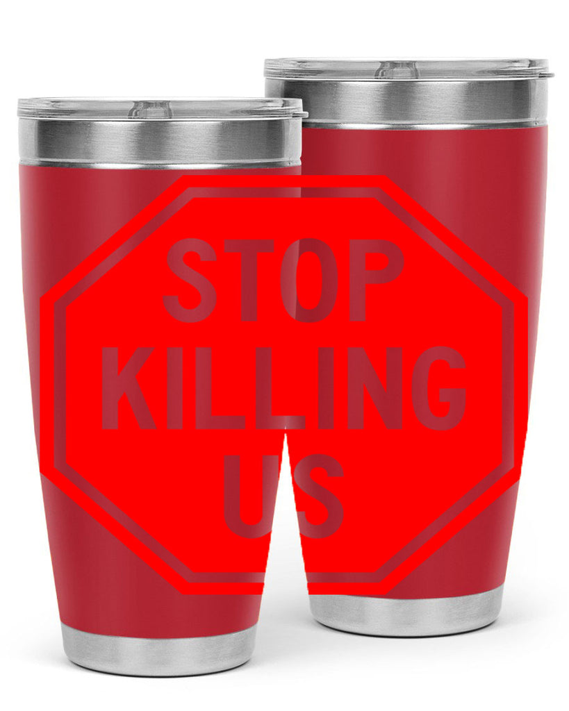 stop killing us 25#- black words phrases- Cotton Tank