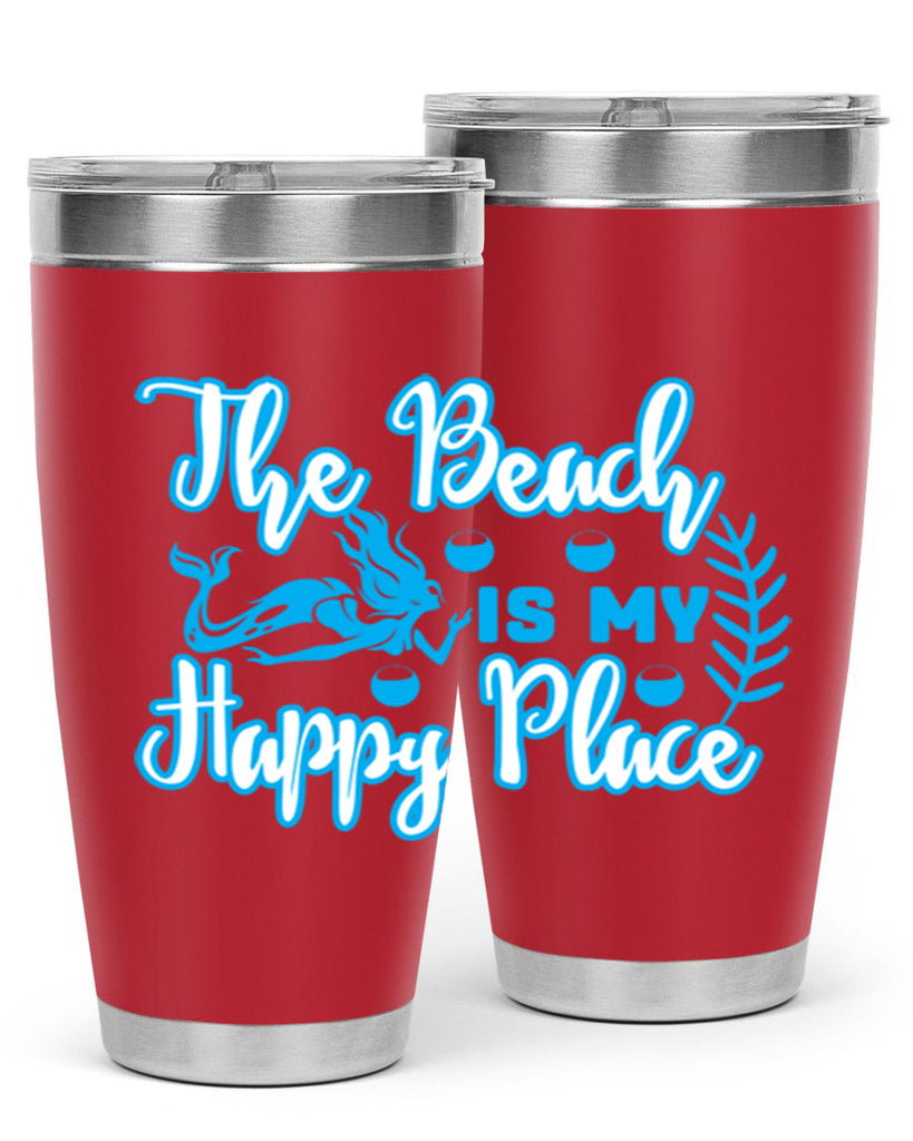 the beach is my happy place 627#- mermaid- Tumbler