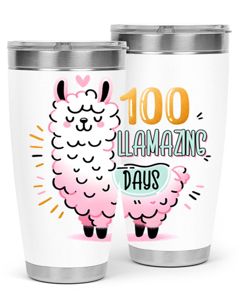 100th Day of School Llama 39#- 100 days of school- Tumbler