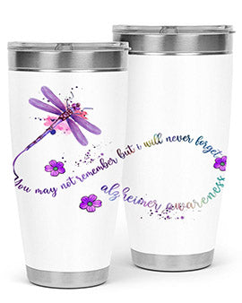 Alzheimer Awareness Dragonfly Remember 1#- alzheimers- Tumbler