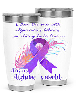 AlzheimerS Awareness Purple Ribbon 17#- alzheimers- Tumbler