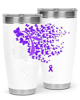 Alzheimers Awareness Shirt Alzheimers Purple Butterflies 23#- alzheimers- Tumbler