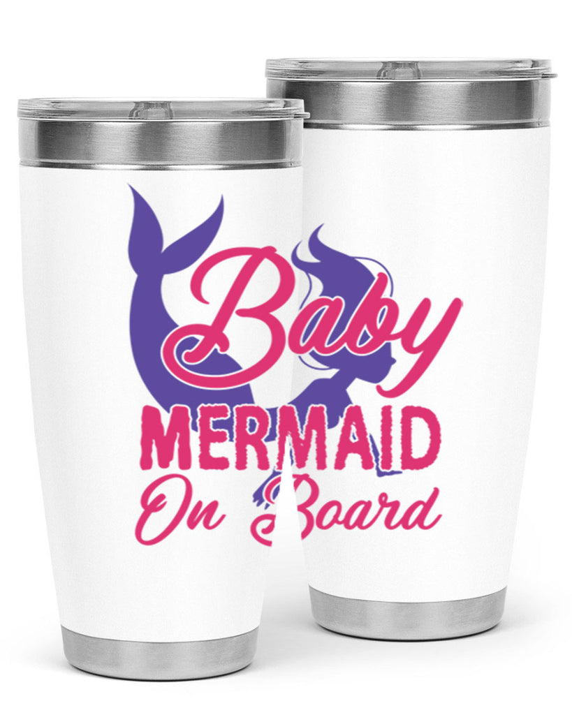 Baby Mermaid On Board 24#- mermaid- Tumbler