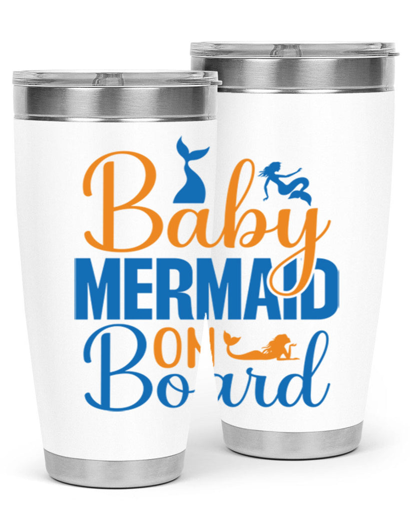 Baby Mermaid on Board 28#- mermaid- Tumbler