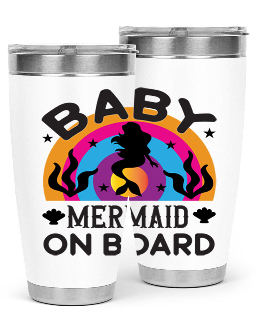 Baby mermaid on board 37#- mermaid- Tumbler