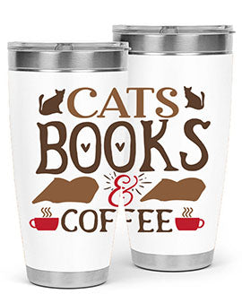 Cats Books Coffee Style 9#- cat- Tumbler