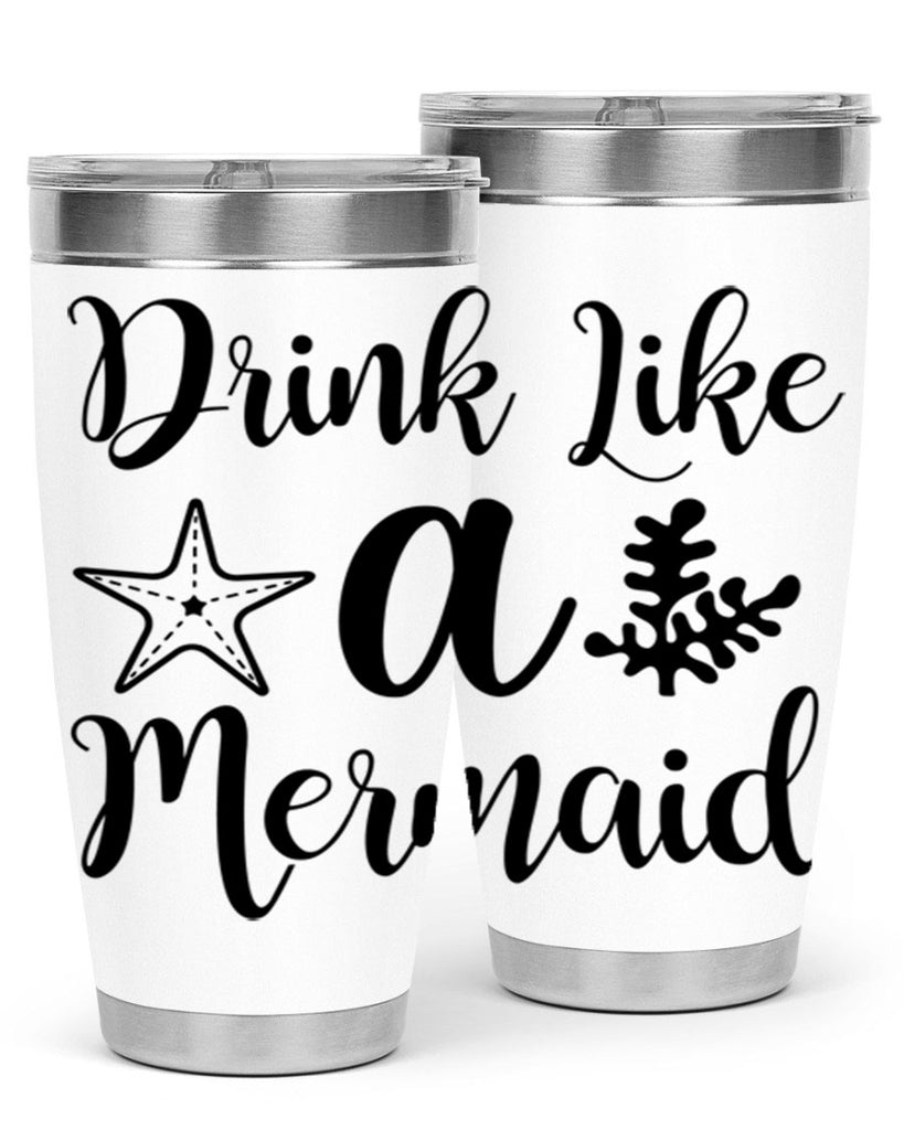 Drink like a mermaid 149#- mermaid- Tumbler