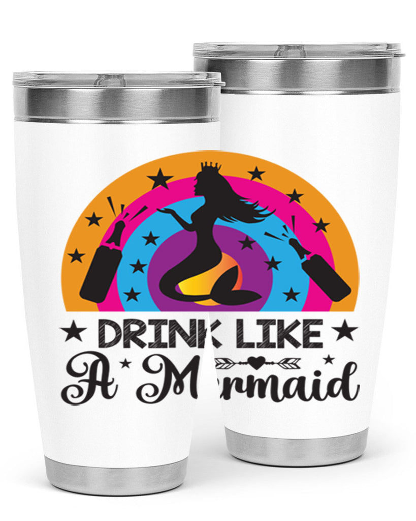 Drink like a mermaid 150#- mermaid- Tumbler