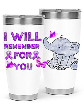 Elephant I Will Remember For You 132#- alzheimers- Tumbler