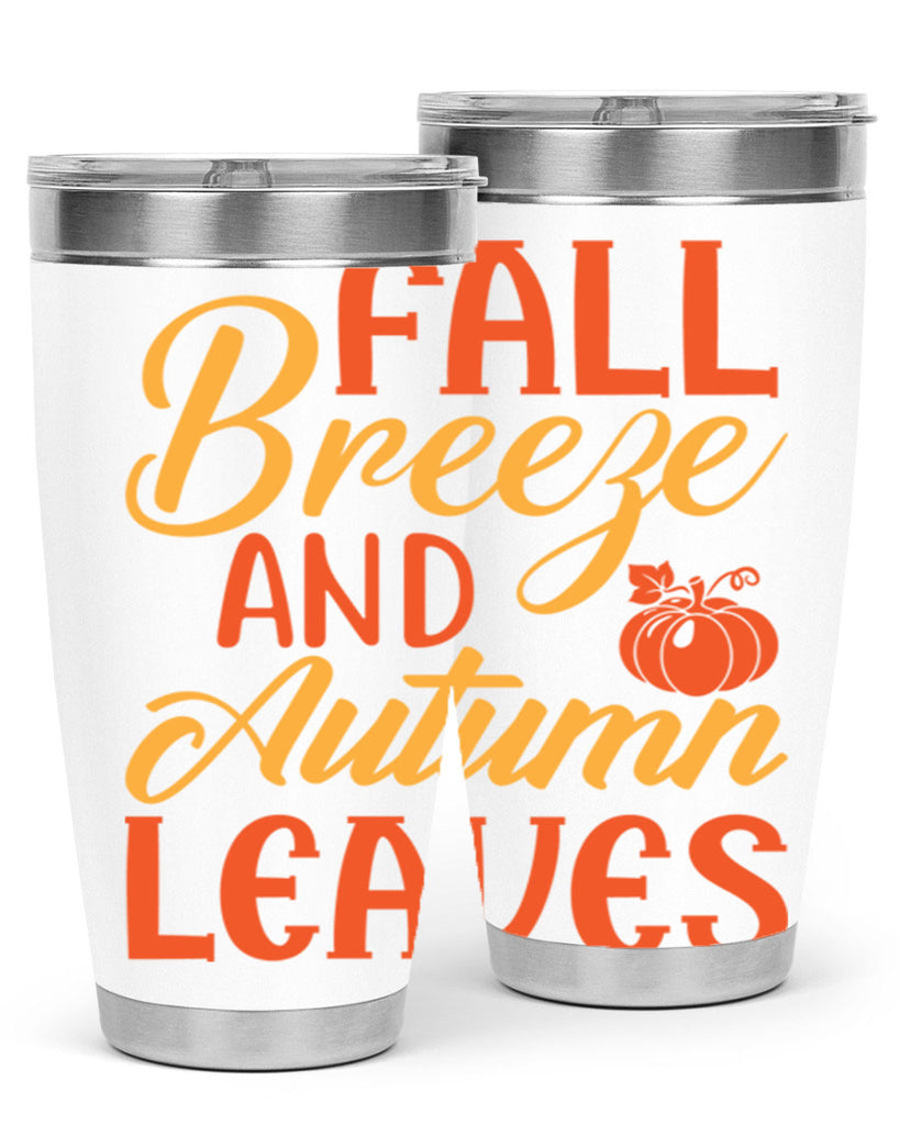 Fall Breeze and Autumn Leaves 92#- fall- Tumbler