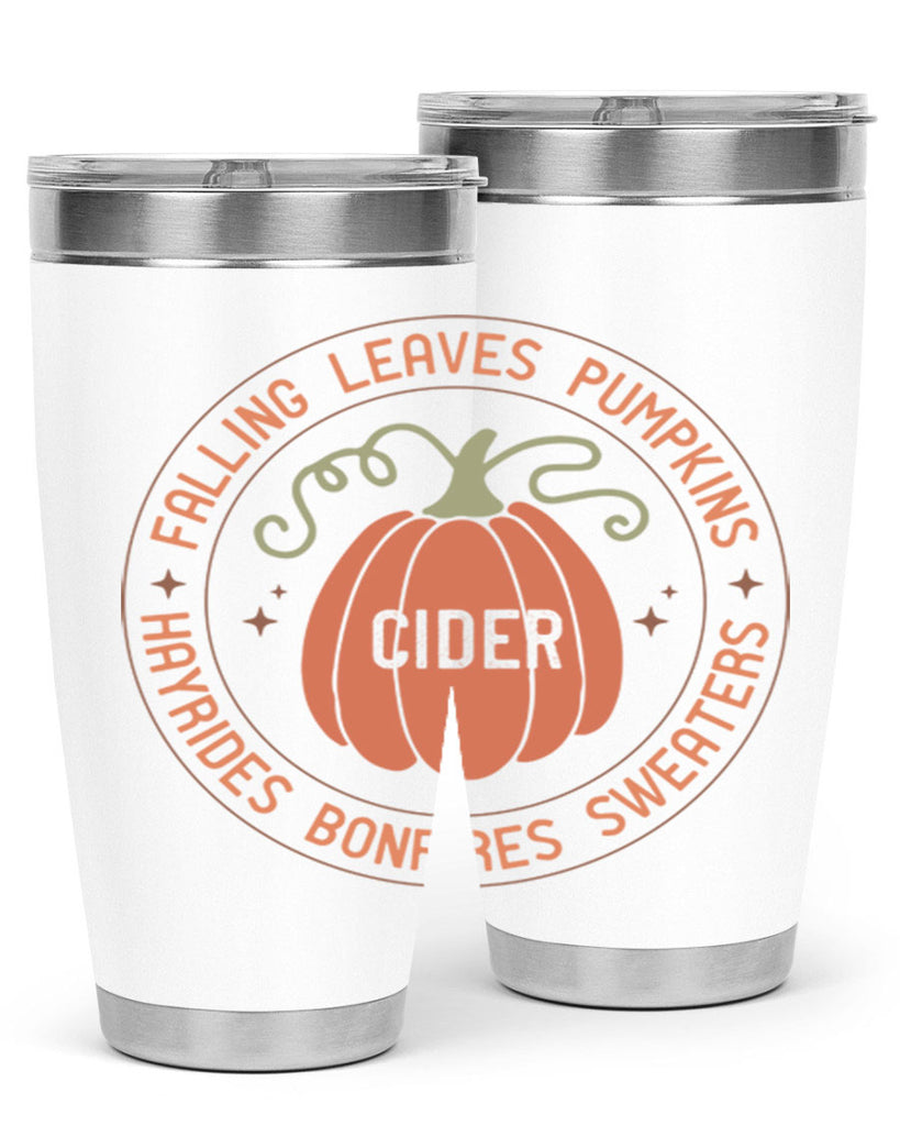 Falling Leaves Pumpkins Cider Hayrides Bonfires Sweaters 168#- fall- Tumbler
