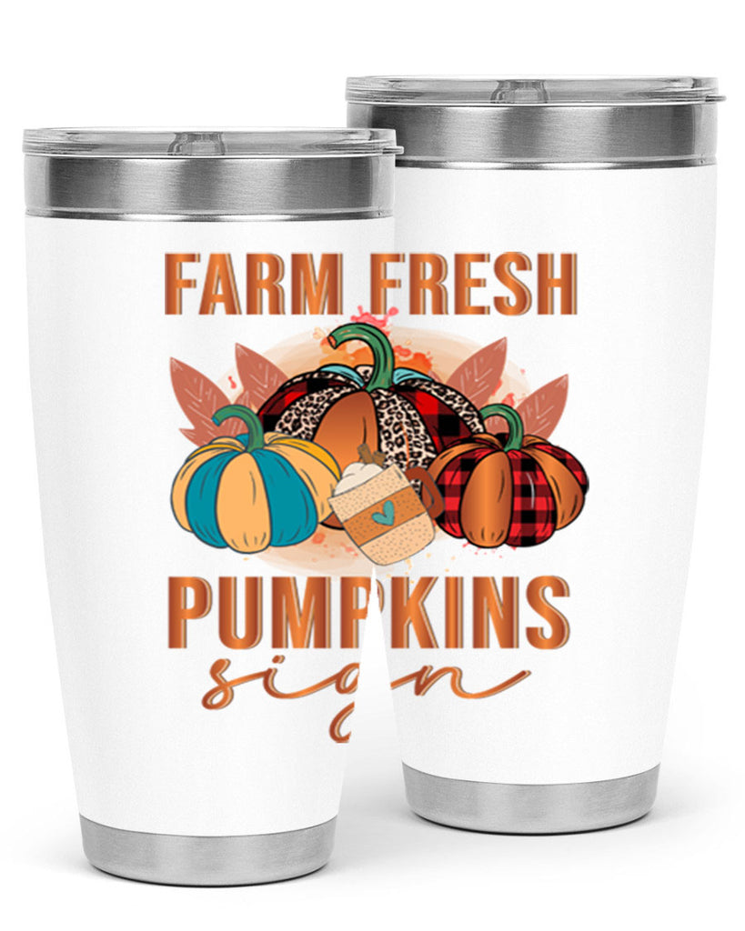 Farm Fresh Pumpkins Sign 175#- fall- Tumbler