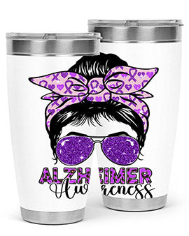 Girl Warrior Alzheimer Awareness 153#- alzheimers- Tumbler