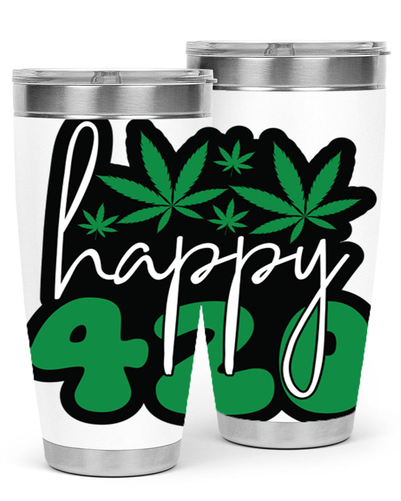 Happy 420 102#- marijuana- Tumbler