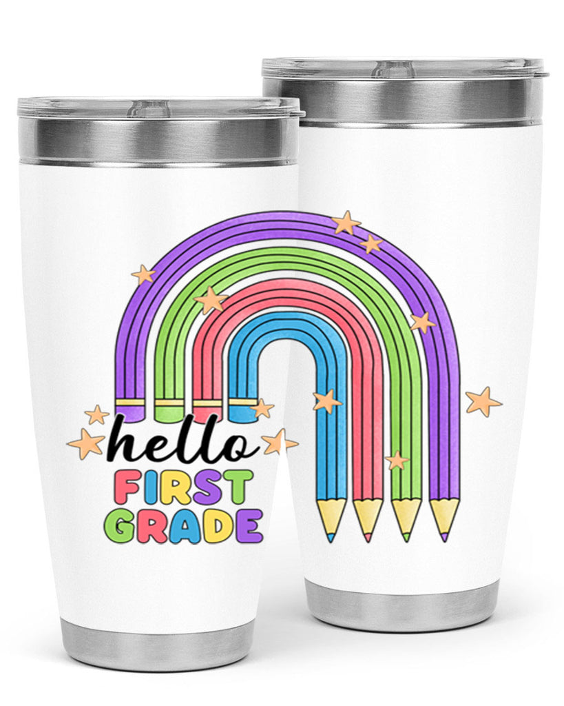 Hello 1st Grade Pencil Rainbow 14#- 1st grade- Tumbler