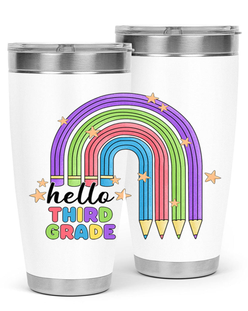 Hello 3rd Grade Pencil Rainbow 11#- 3rd grade- Tumbler