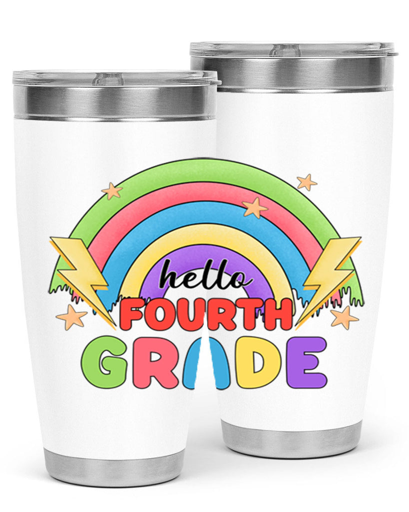 Hello 4th Grade Rainbow 13#- 4th  grade- Tumbler