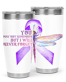 I Will Never Forge Alzheimer Awareness 179#- alzheimers- Tumbler