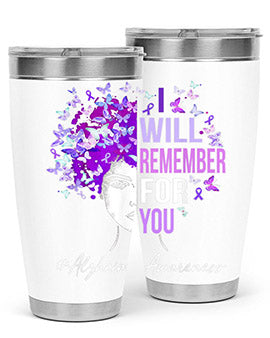 I Will Remember For You Alzheimer Awareness Womens Butterfly 180#- alzheimers- Tumbler