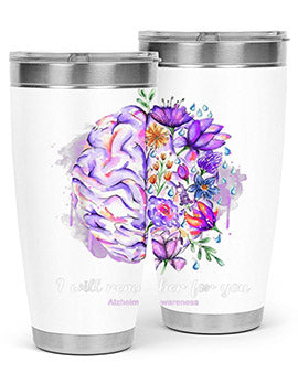 I Will Remember For You Brain Alzheimers Awareness 183#- alzheimers- Tumbler