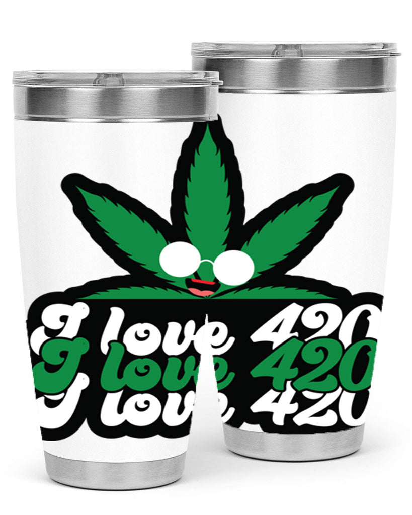 I love 420 123#- marijuana- Tumbler