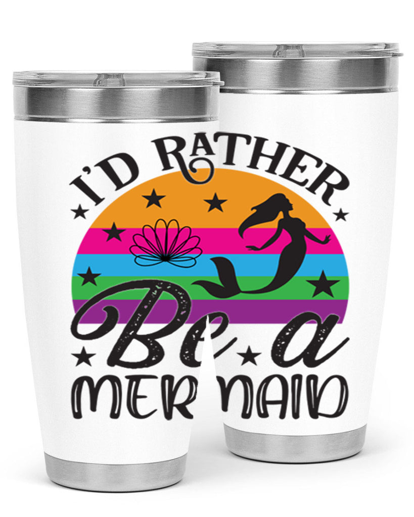 Id rather be a mermaid 236#- mermaid- Tumbler