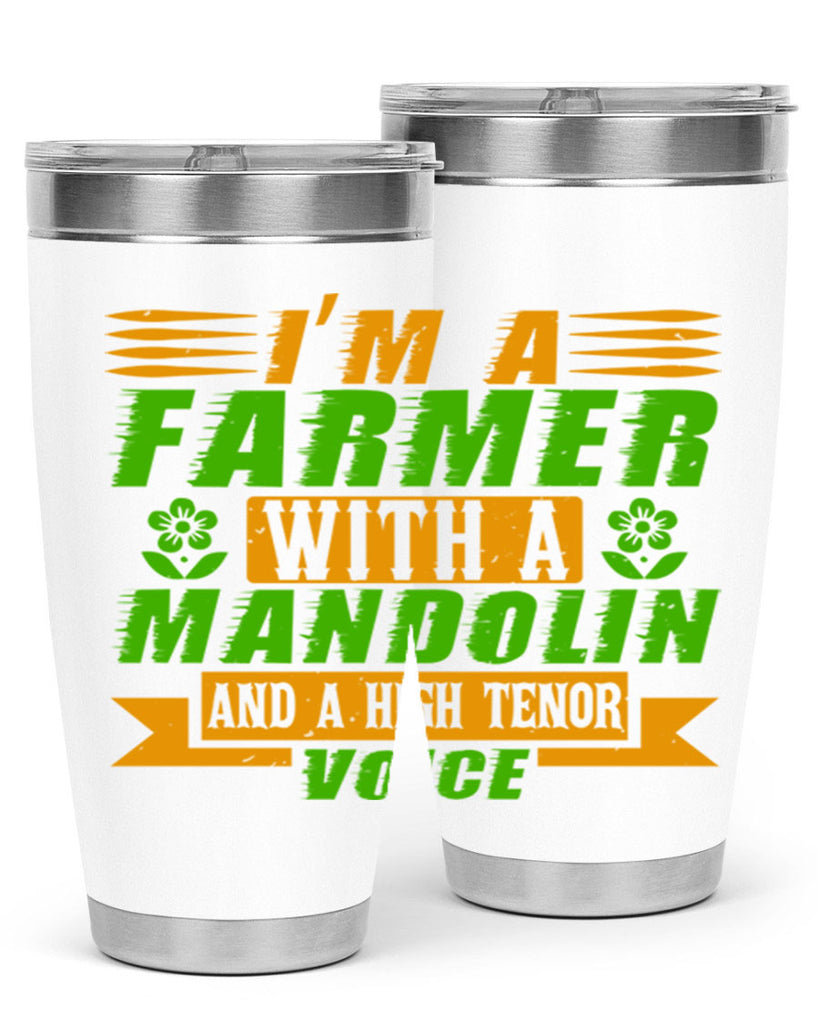 Im A Farmer With a mandolin 48#- farming and gardening- Tumbler