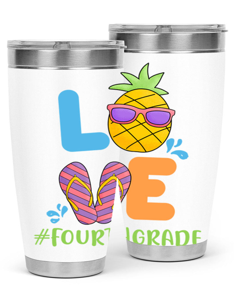 LOVE 4th Grade Summer Pineapple 18#- 4th  grade- Tumbler