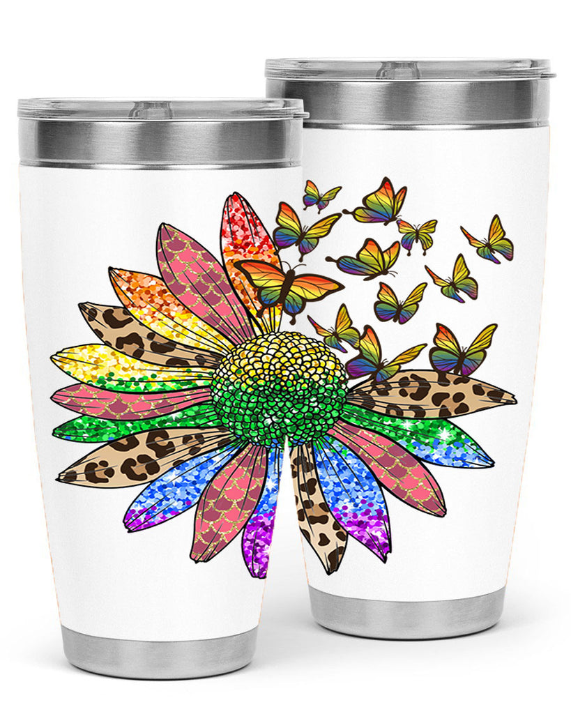 Lgbt Butterfly Sunflower  Png 52#- lgbt- Tumbler