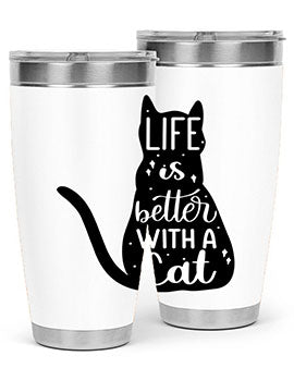 Life Is Better With A Cat Style 98#- cat- Tumbler