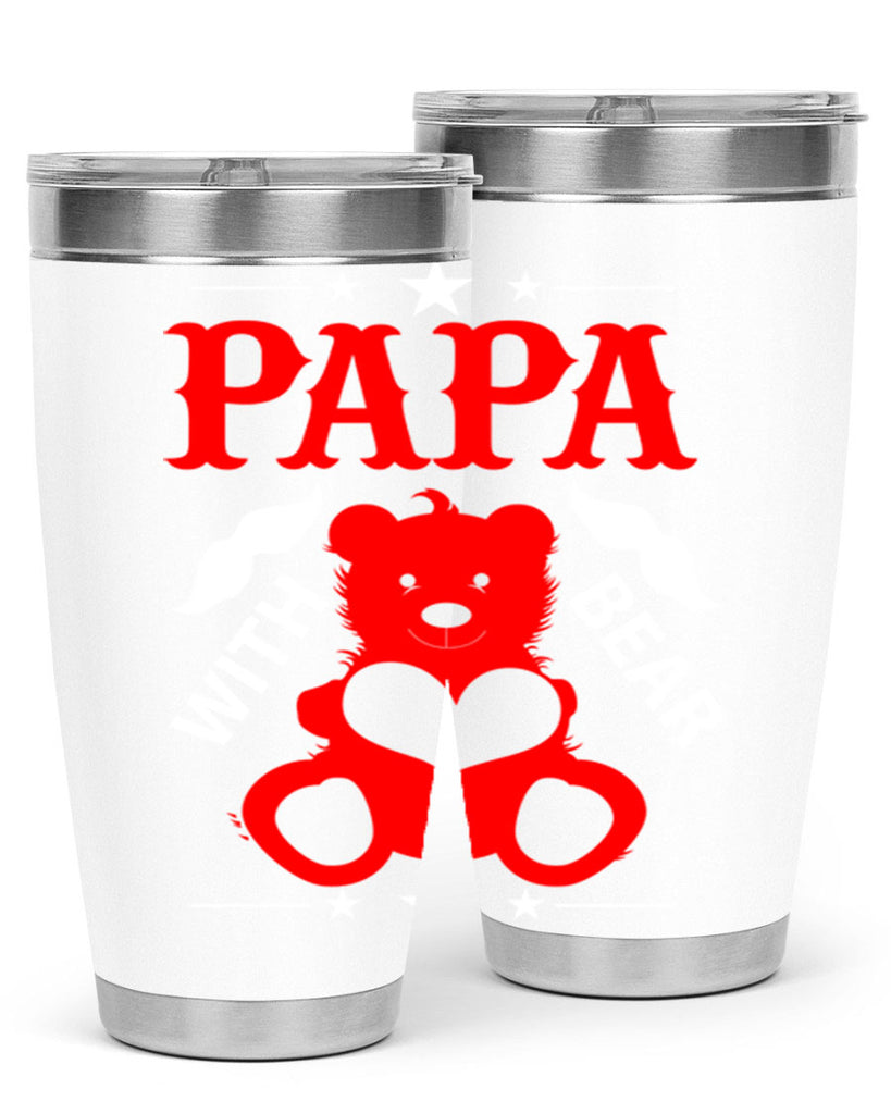 PAPA WITH BEAR 112#- grandpa - papa- Tumbler