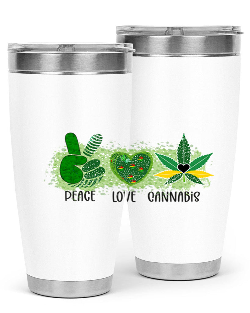 Peace Love Cannabis 215#- marijuana- Tumbler