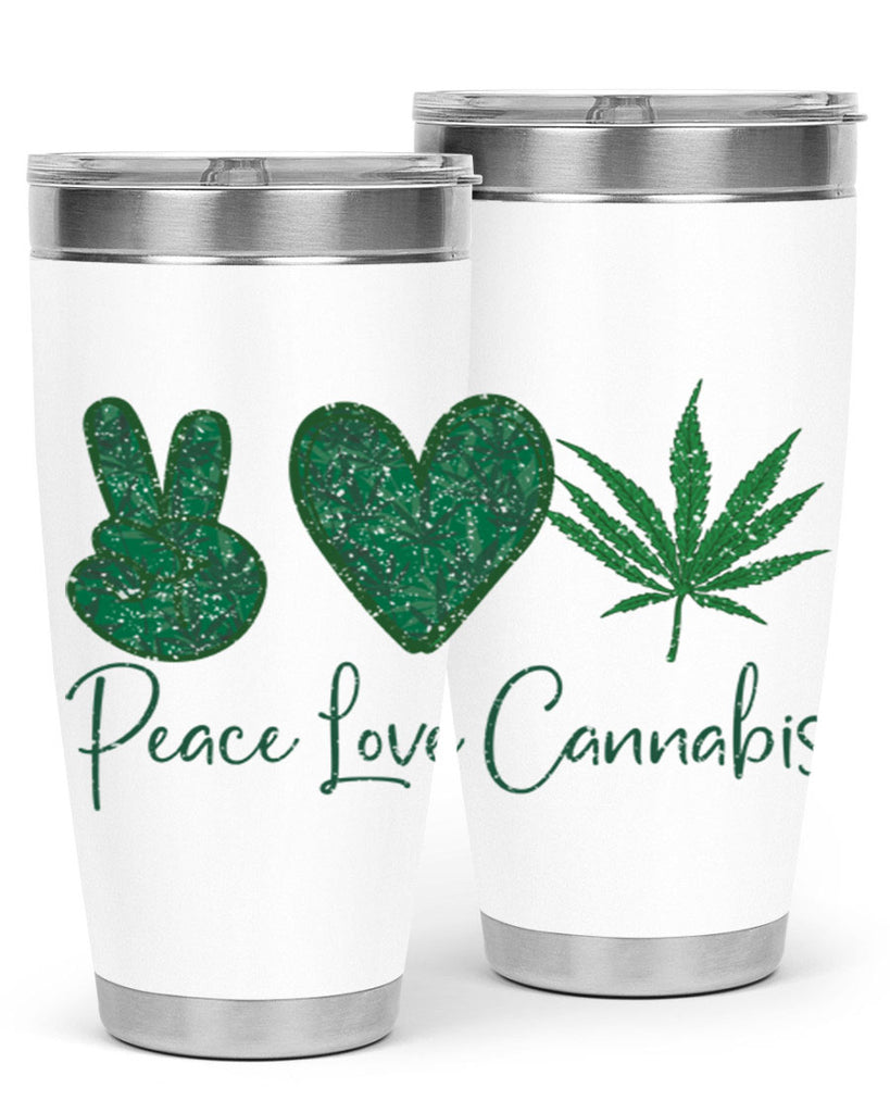 Peace Love Cannabis Sublimation 217#- marijuana- Tumbler