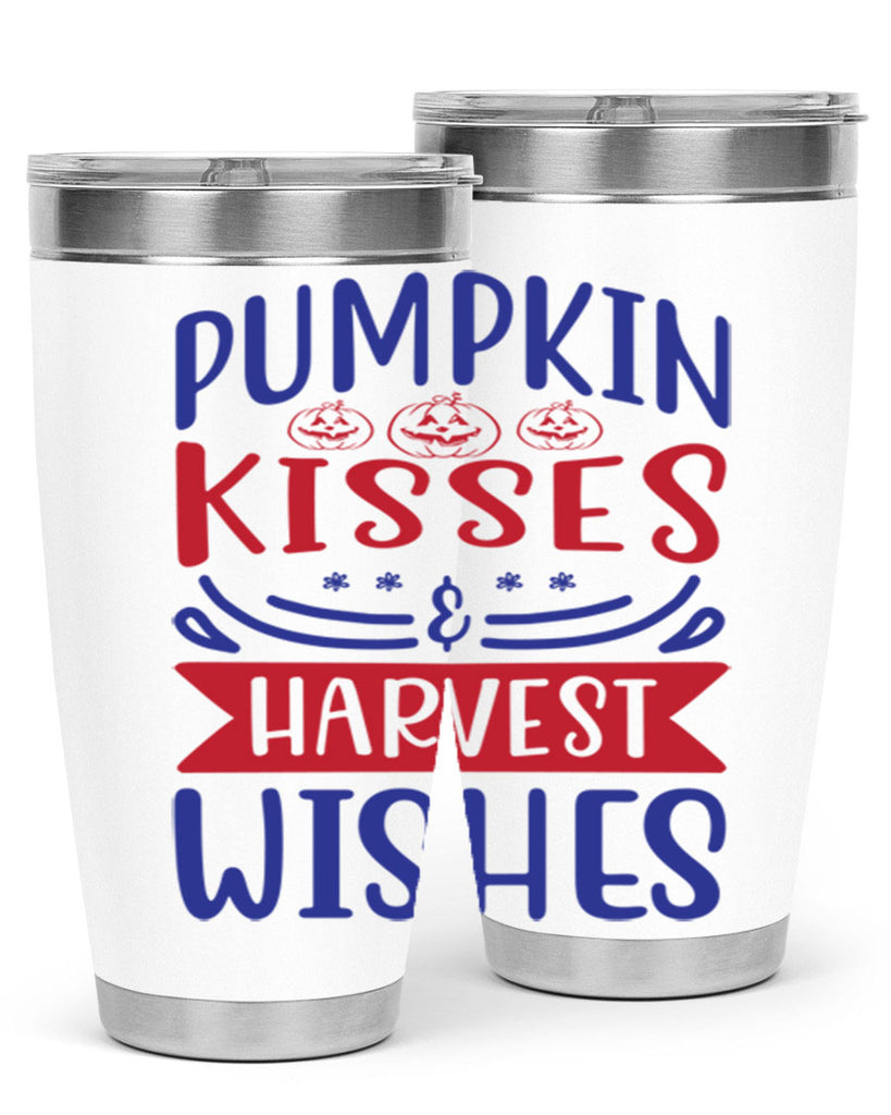 Pumpkin Kisses Harvest Wishes 522#- fall- Tumbler