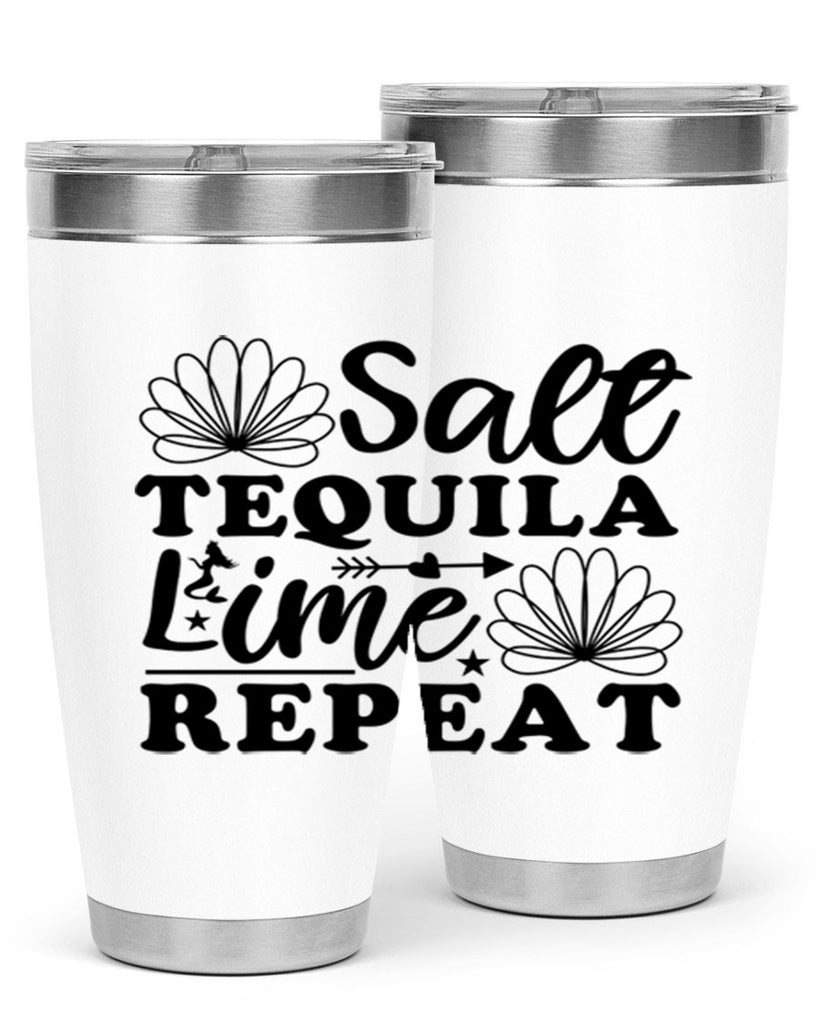 Salt Tequila Lime Repeat 557#- mermaid- Tumbler