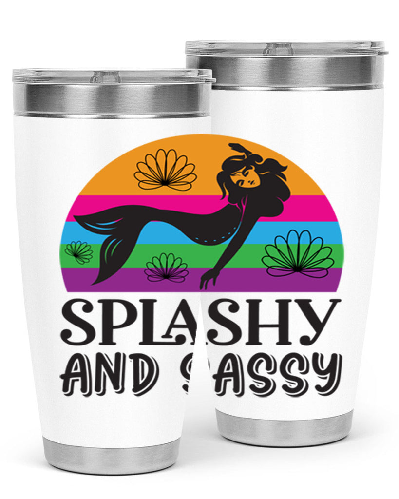 Splashy and sassy 623#- mermaid- Tumbler