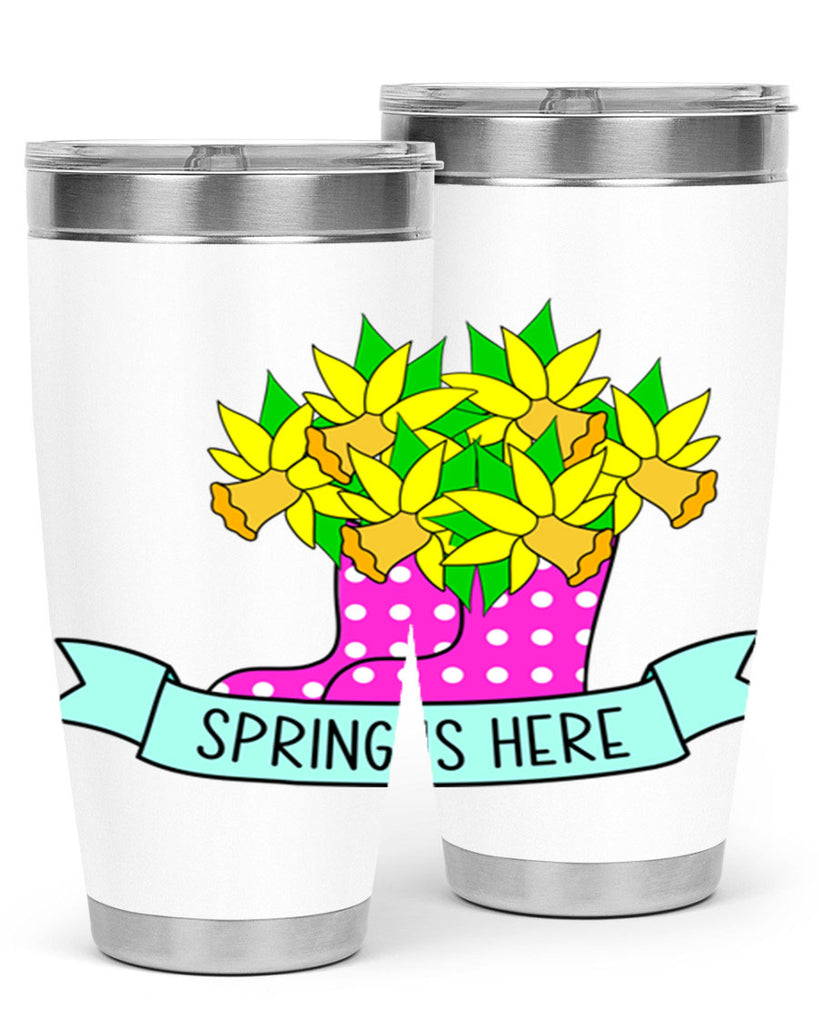Spring is here daffodil rainboots442#- spring- Tumbler