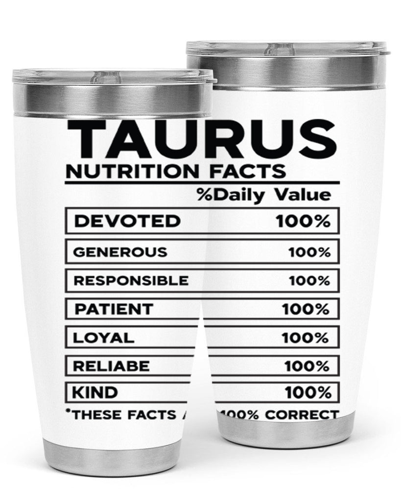 Taurus Nutrition Facts 490#- zodiac- Tumbler