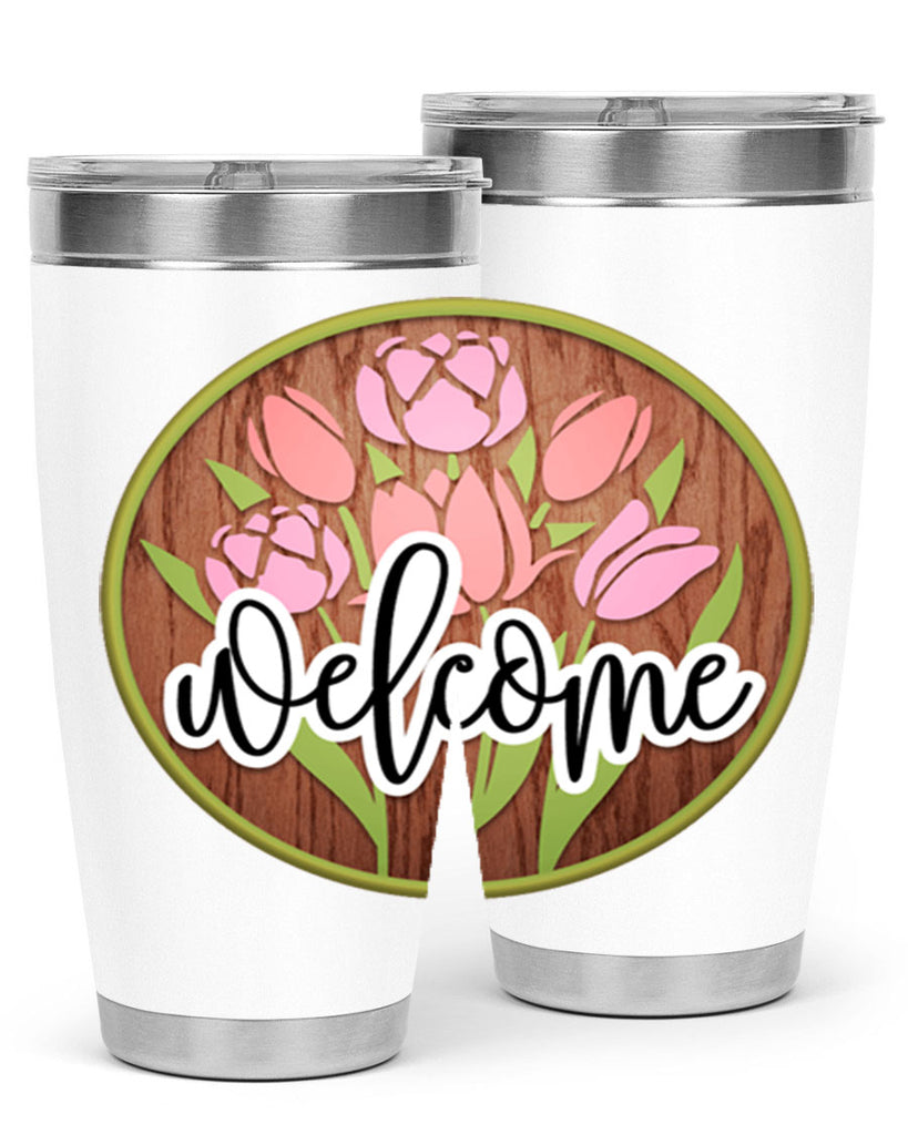 Welcome flowers bouquet Mockup570#- spring- Tumbler