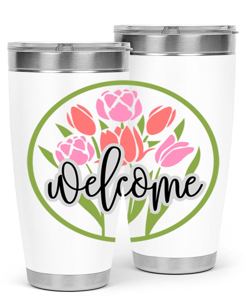 Welcome flowers bouquet571#- spring- Tumbler