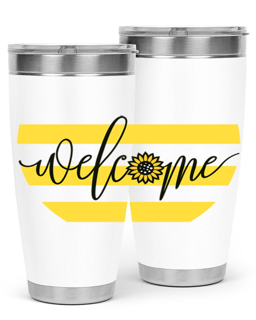 Welcome with sunflower592#- spring- Tumbler