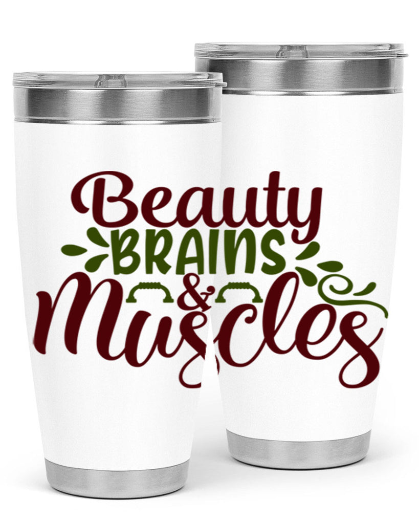 beauty brains muscles 52#- gym- Tumbler