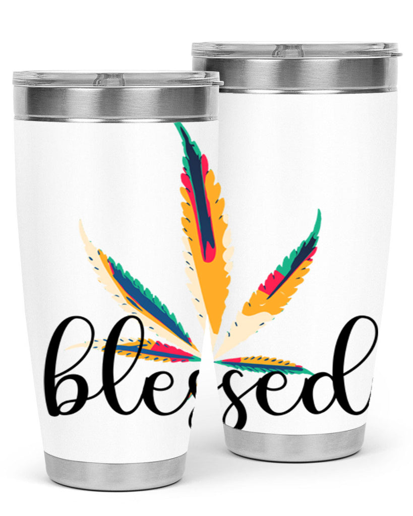 blessed colorful 19#- marijuana- Tumbler