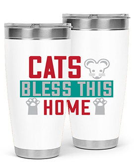 cats bless this home Style 36#- cat- Tumbler