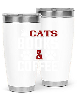 cats books and coffee Style 38#- cat- Tumbler