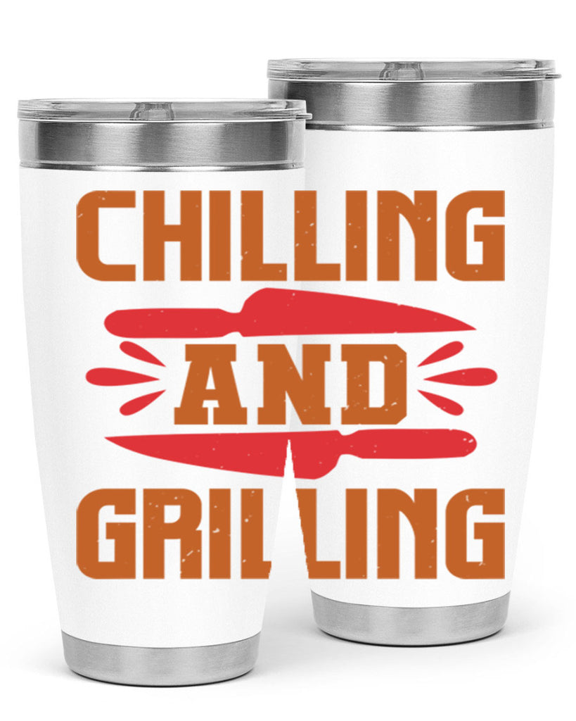 chilling and grilling 48#- bbq- Tumbler