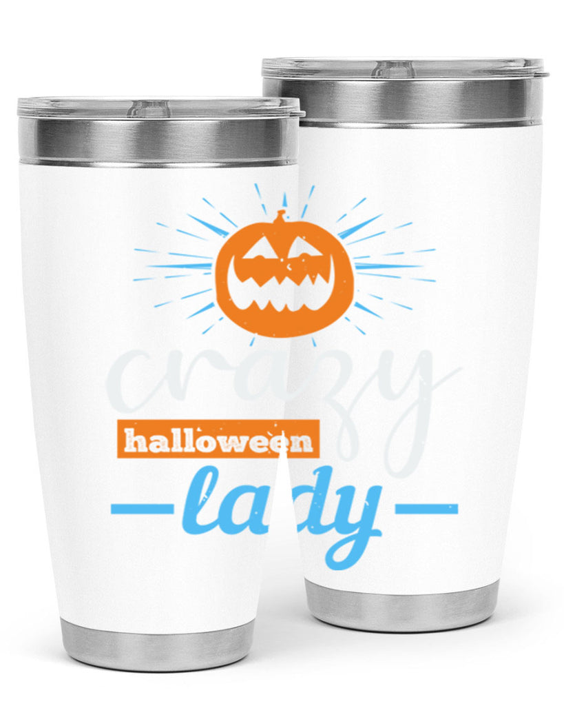 crazy halloween lady 118#- halloween- Tumbler