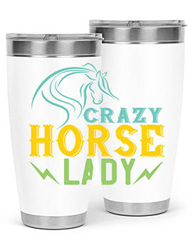 crazy horse lady Style 10#- horse- Tumbler