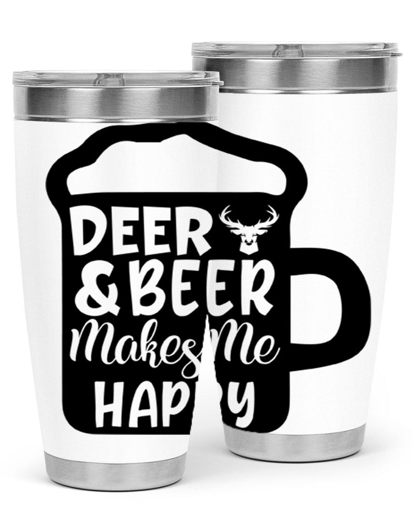 deer and beer makes me happy 17#- hunting- Tumbler